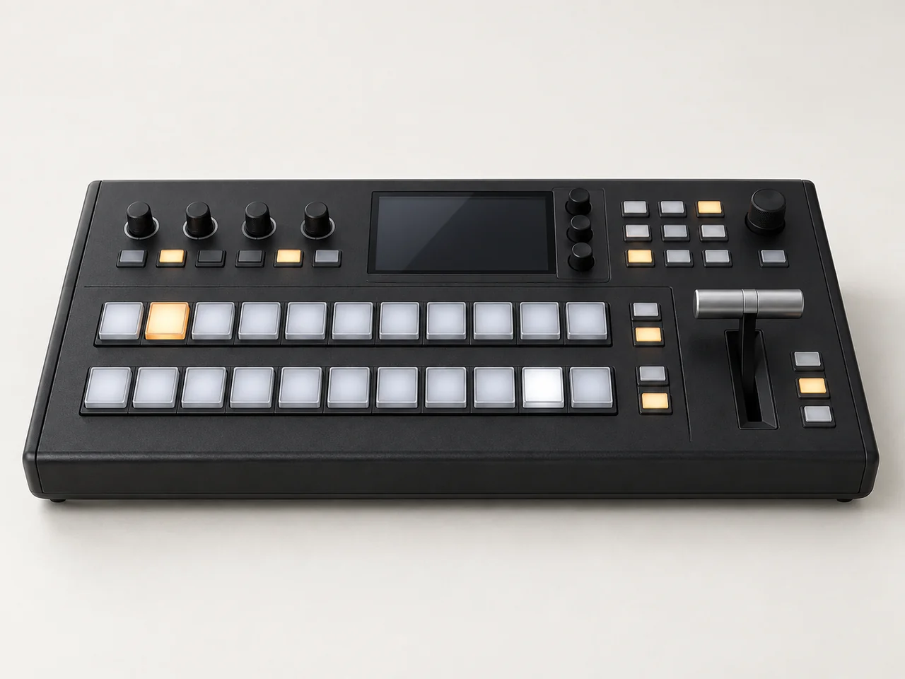 AI illustration of an unbranded video switcher.