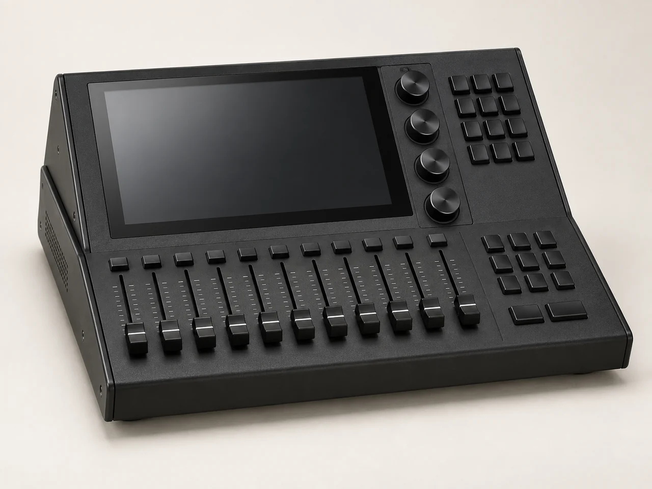 AI illustration of an unbranded lighting console.